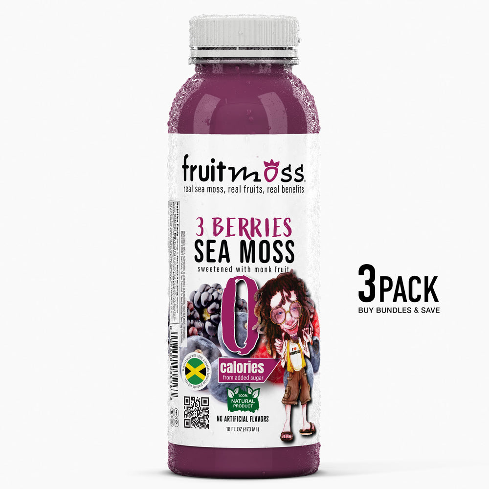 Fruitmoss® 3 Berries Sea Moss Drink – A Powerful Blend of Real Sea Moss & Triple Berry Goodness