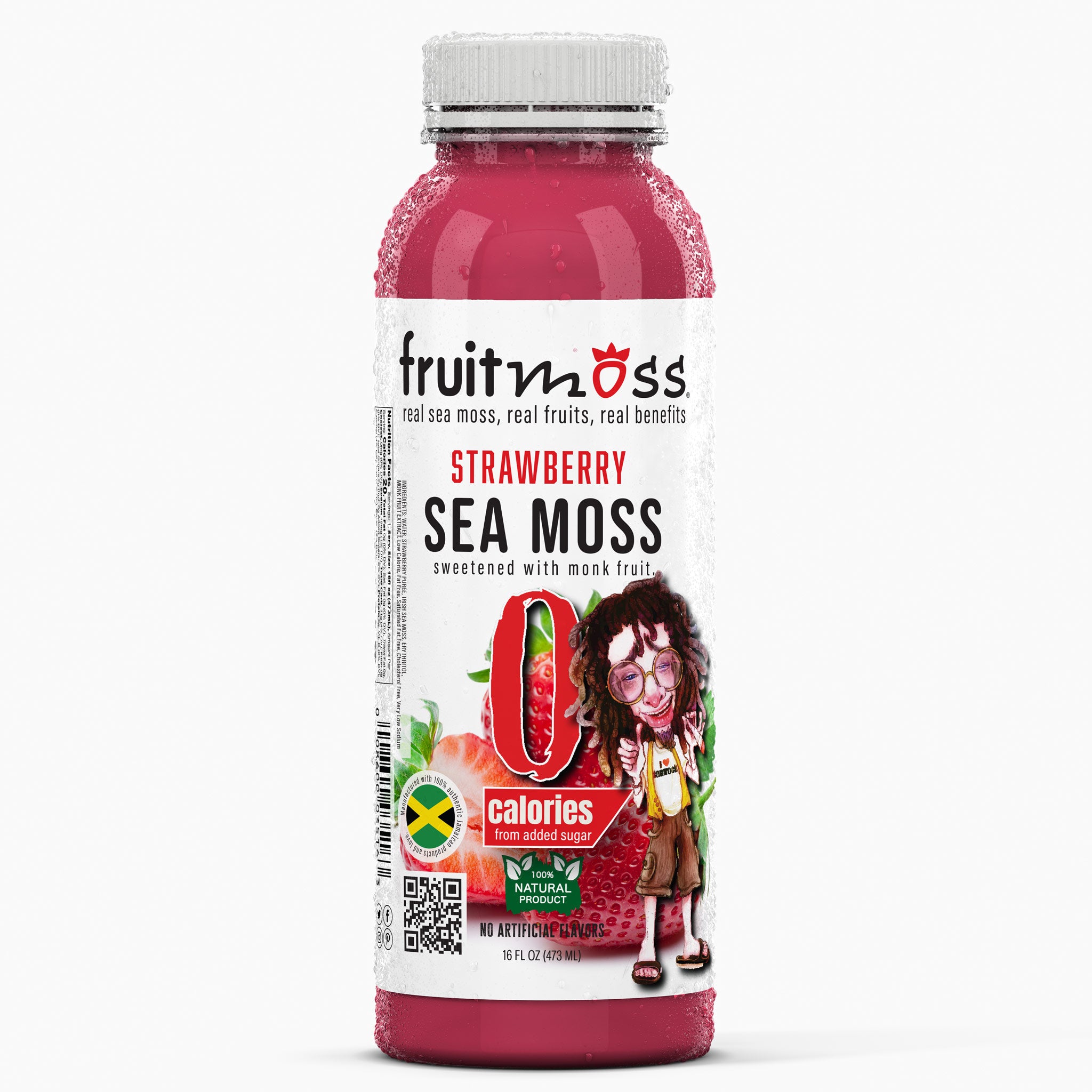 Fruitmoss® Strawberry Sea Moss Drink – A Sweet Blend of Real Sea Moss & Strawberries (SAMPLE Limit 1 Per Customer)